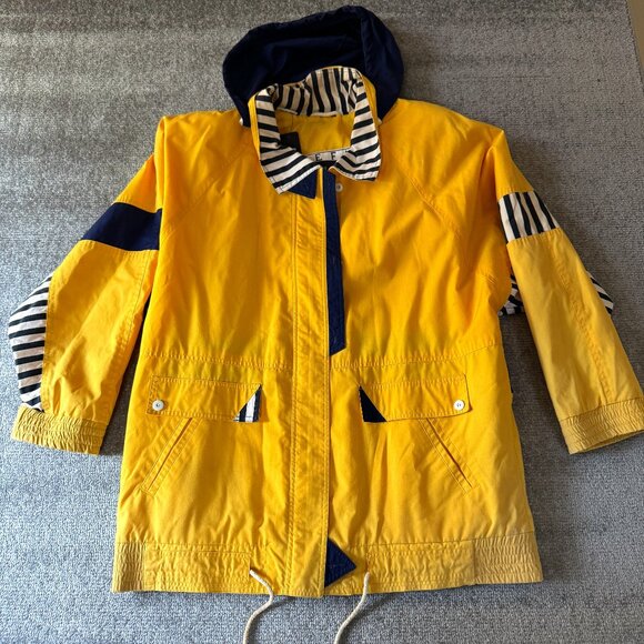 BRAEFAIR SPORT - Vintage Zip/Button Yellow/Navy/White Coat Men's Size Medium - Picture 1 of 10